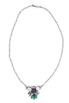 Saachi Women's Grey Modern Mosaic Crystal Pendant Necklace
