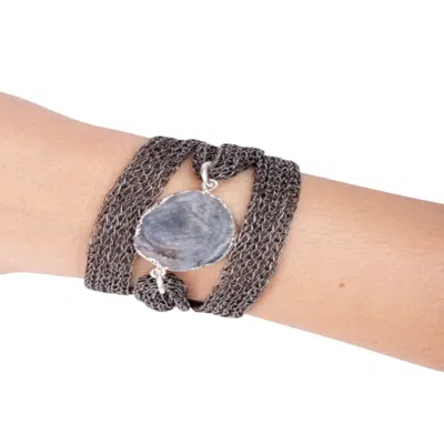 Saachi Multi Chain Stone Bracelet In Metallic