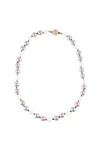 Saachi Women's Grey Multi Colored Pearl Collar Necklace In Gray