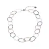 Saachi Women's Grey Sampark Oval Linked Collar Gray Necklace In Gray