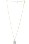 Saachi Women's Grey Square Gemstone Mini Earring And Necklace Set