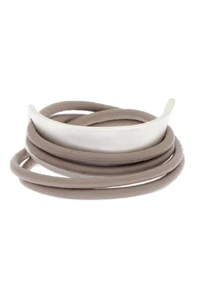 Saachi Women's Grey Swish Leather Bracelet In Gray