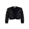 Saachi Women's Holiday Black Cardigan Pearl Knit In Black