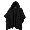 Saachi Women's Hooded Oversized Black Kimono In Black