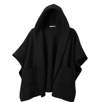 Saachi Women's Hooded Oversized Black Kimono
