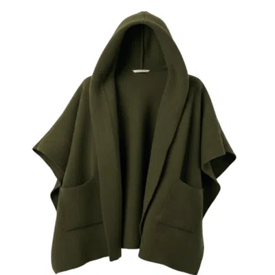 Saachi Women's Hooded Oversized Green Kimono