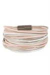 Saachi Women's Jolie Metallic Leather Bracelet In White In Neutral