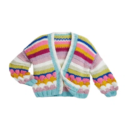 Saachi Women's Knitted Rainbow Bubble Stitch Cardigan In Multi