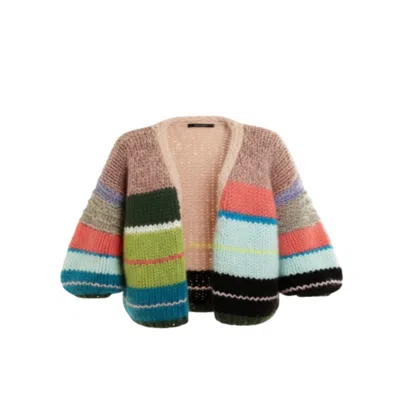 Saachi Women's Knitted Rainbow Multitoned Cardigan