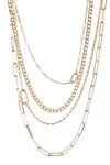 Saachi Mixed Chain Link Layered Necklace In Gold
