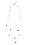 Saachi Women's Layered Gold Multicolor Stone Necklace Long