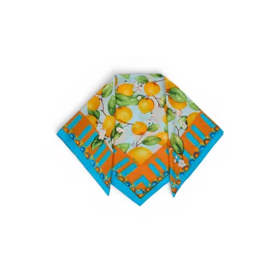 Saachi Women's Lemon Motif Satin Bandana In Yellow