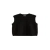 Saachi Women's Looped Knit Black Sweater Vest In Black
