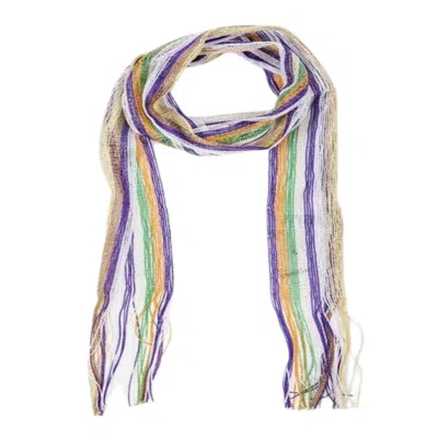Saachi Women's Lurex Solid Skinny Fringe Scarf