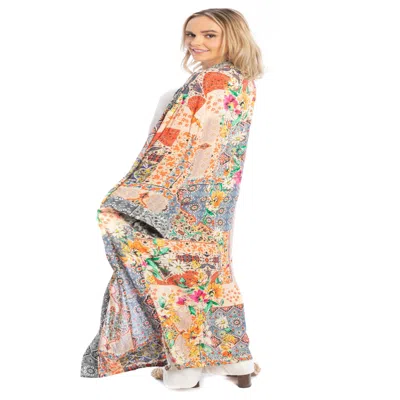 Saachi Women's Mixed Floral Long Kimono Duster