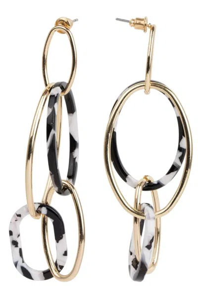 Saachi Women's Multi Hoop Gold Chain Drop Earrings