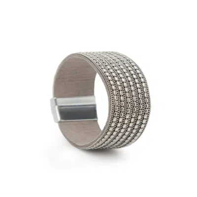 Saachi Women's Multi-strand Mesh Silver Bracelet