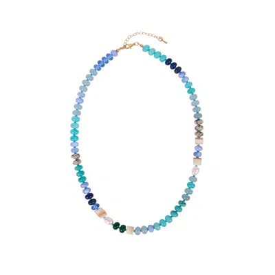 SAACHI WOMEN'S MULTICOLOR BEADED BLUE NECKLACE