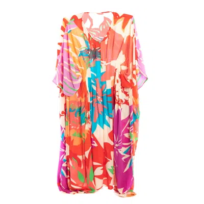 Saachi Women's Multicolor Floral Kaftan Dark Multi Maxi
