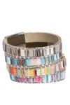 Saachi Women's Multicolor Shimmer Leather Bracelet Set