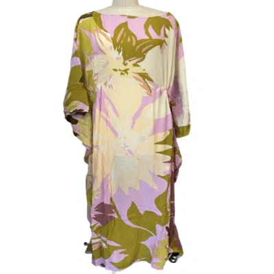 Saachi Women's Neutrals Multicolor Floral Cream Kaftan Maxi In White