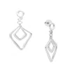 Saachi Women's Open Double Diamond Abstract Dangle Silver Earrings In Silver