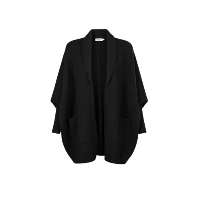 Saachi Women's Open Front Oversized Black Cardigan Sweater