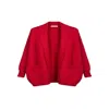 Saachi Women's Open Front Oversized Red Cardigan Sweater In Red