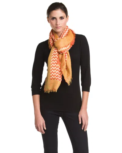 Saachi Sunburst Chevron Scarf In Orange