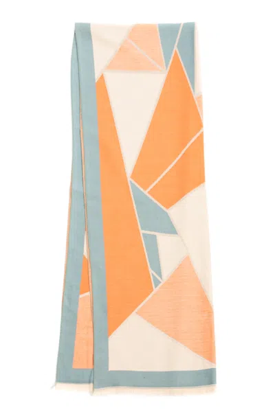 Saachi Women's Orange Reversible Geometric Scarf