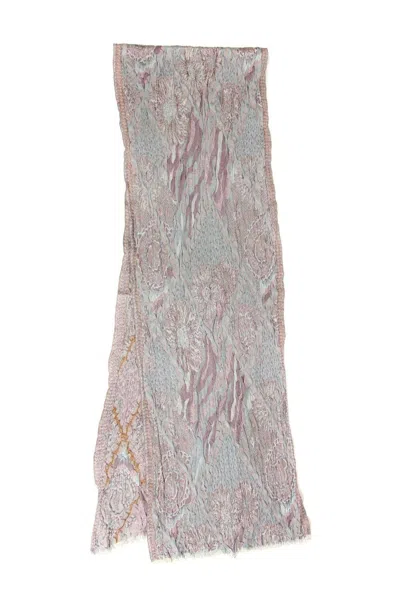 Saachi Women's Pink Abstract Pleated Scarf