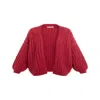 Saachi Chunky Knit Cardigan In Pink