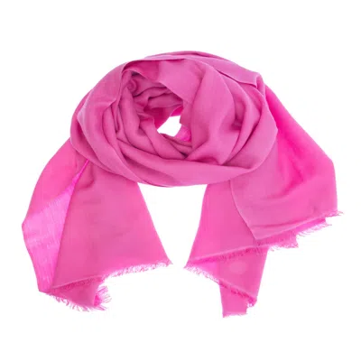 Saachi Women's Pink Eyelash Fringed Cashmere Scarf
