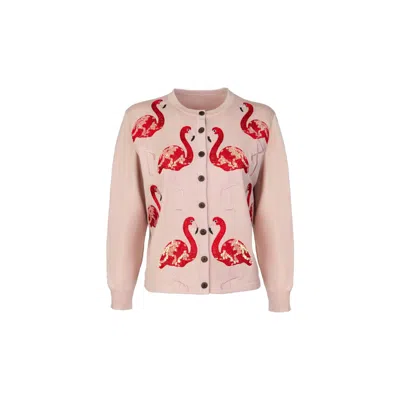 Saachi Women's Pink Flamingo Deco Cardigan
