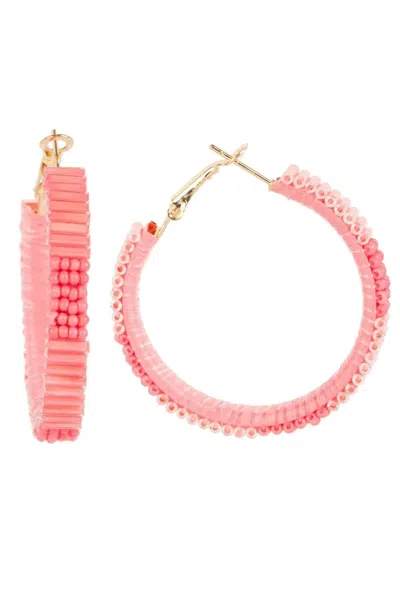 Saachi Women's Pink Hang Ten Earring