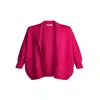 Saachi Women's Pink Open Front Oversized Fuchsia Cardigan Sweater In Pink