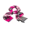 Saachi Women's Pink Reversible Blossom Burst Scarf