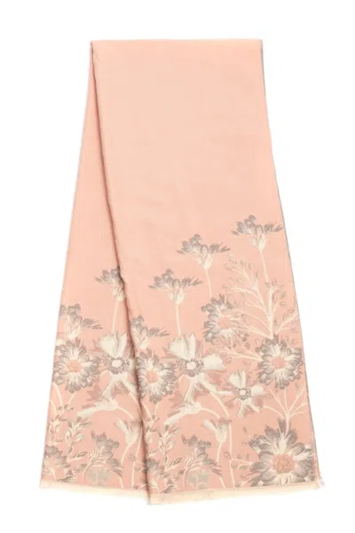 Saachi Women's Pink Reversible Floral Oversized Scarf