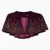 Saachi Women's Pink Velvet Crush Embellished Plum Capelet In Pink