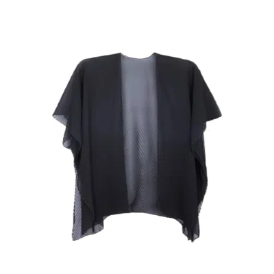 Saachi Women's Pleated Black Short Kimono