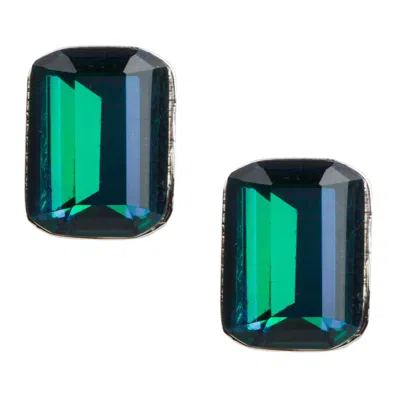 Saachi Women's Prism Baguette Mini Stud Blue Earring