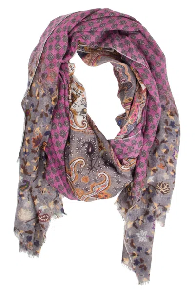 Saachi Women's Purple Camilla Paisley Scarf