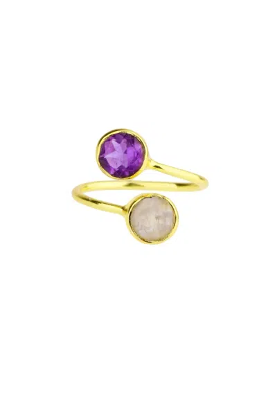 Saachi Women's Purple Double Gemstone Ring