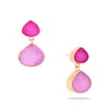 Saachi Women's Purple Druzy Pear Dangle Plum Earrings In Pink