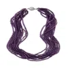 Saachi Women's Purple Multi Amethyst Short Crystal Necklace