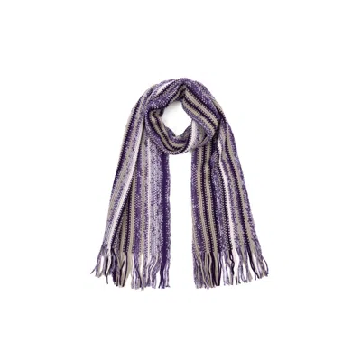 Saachi Women's Purple Serene Stripes Scarf In Multi