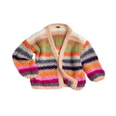 Saachi Women's Rainbow Knitted Light Multi Cardigan