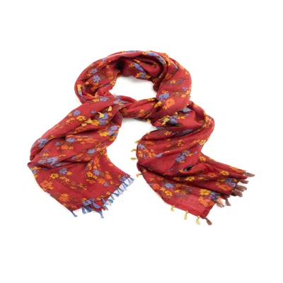 Saachi Women's Red Atalia Multi Floral Scarf