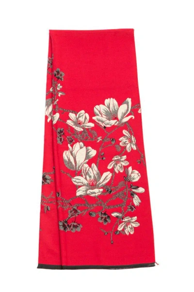Saachi Women's Red Garden Reversible Scarf