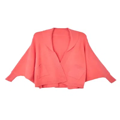 Saachi Oversize Ribbed Knit Cardigan In Light Orange